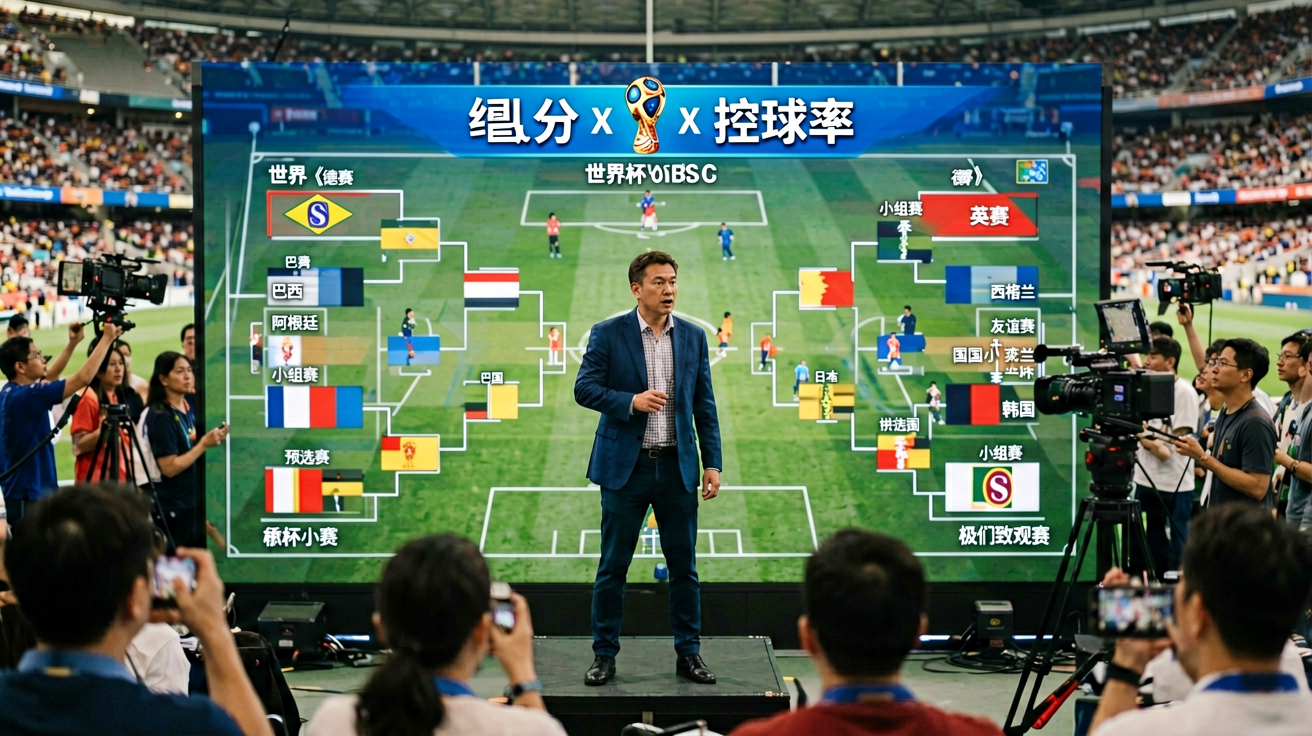2026世界杯直播画面、比分弹窗、控球率图表等实时数据展示